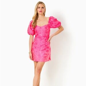 Lilly Pulitzer Pink Morena Short-Sleeve Romper size 6 NWT